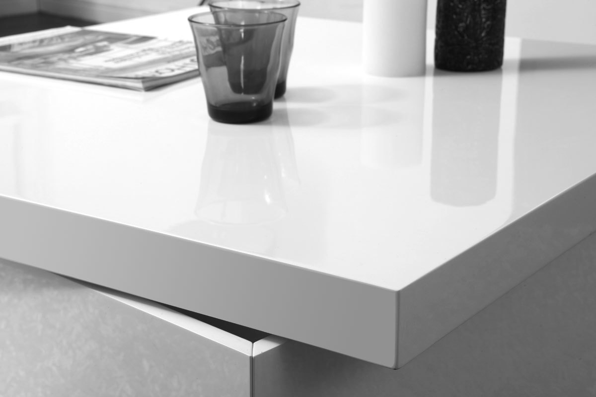 Table basse design laque blanc JANA