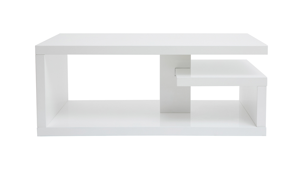 Table basse design laque blanc L100 cm HALTON