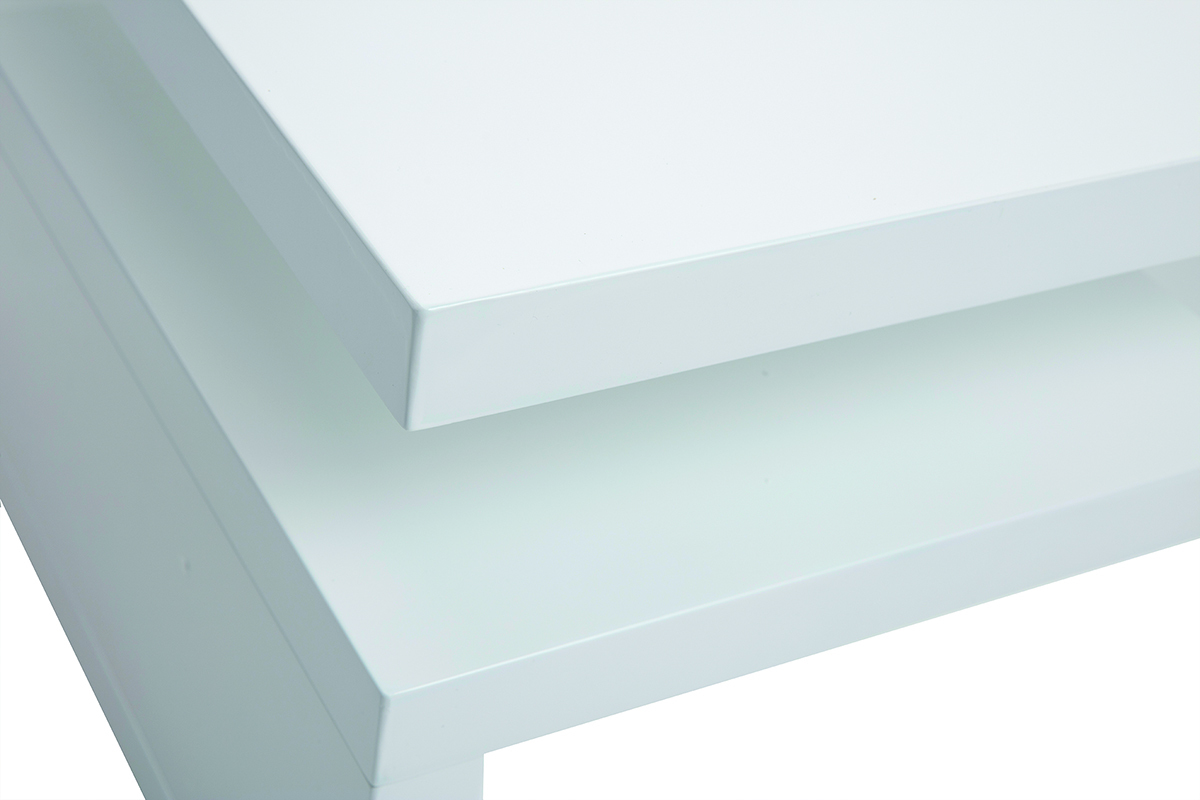 Table basse design laqu�e blanc L100 cm HALTON