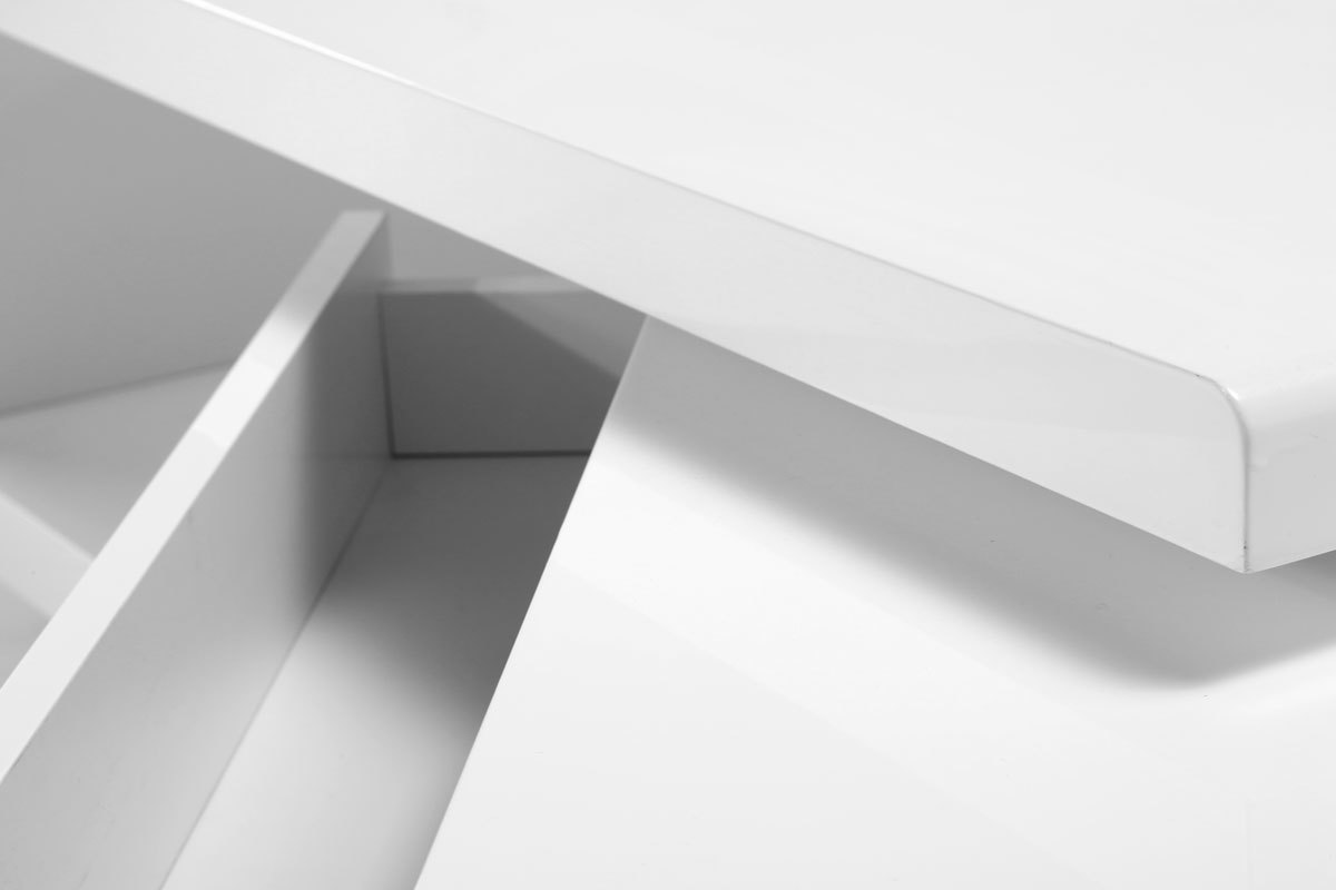 Table basse design laqu�e blanche LIVO