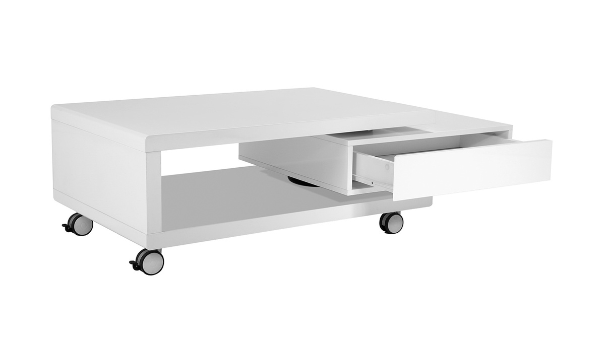 Table basse design laque blanche LIVO