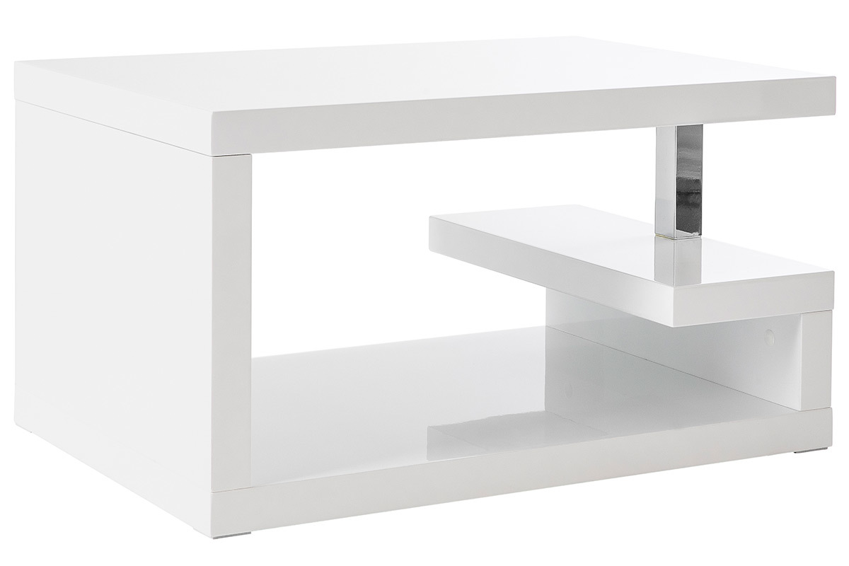 Table basse design laqu�e blanche REX