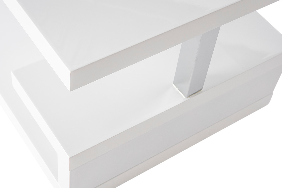 Table basse design laqu�e blanche REX