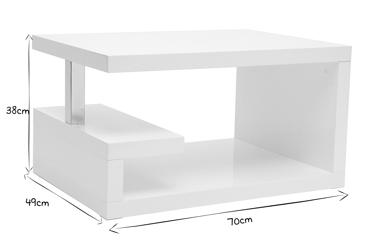 Table basse design laqu�e blanche REX