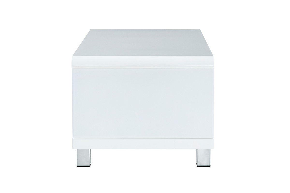 Table basse design laqu�e blanche ROXY