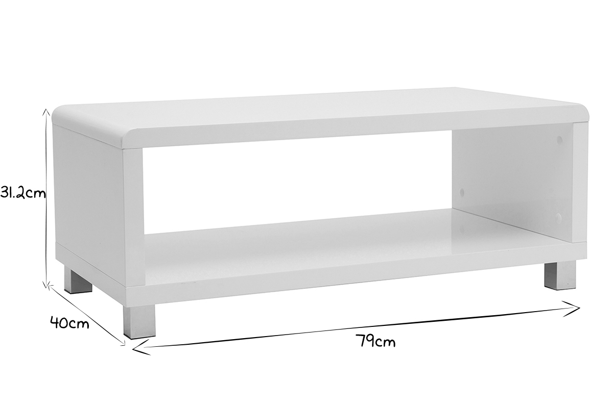 Table basse design laqu�e noire ROXY