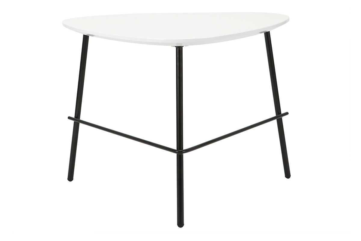 Table basse design mtal blanc L60 cm BLOOM