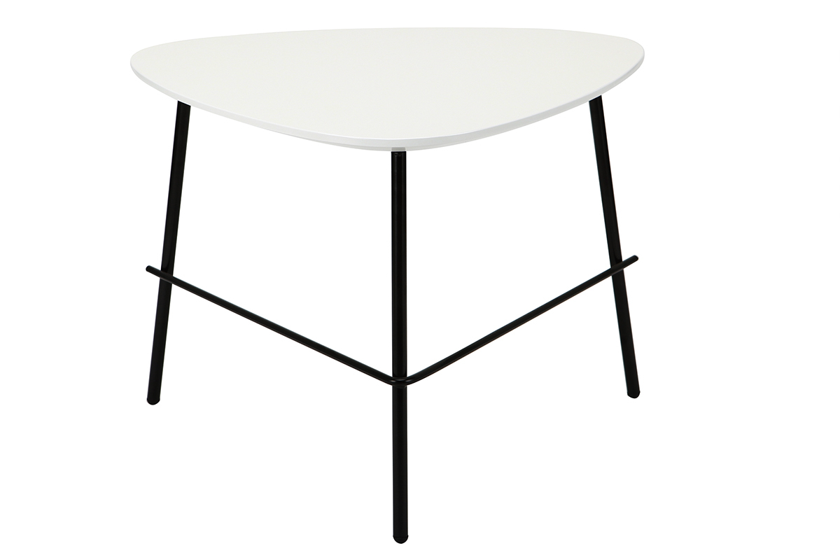 Table basse design mtal blanc L60 cm BLOOM