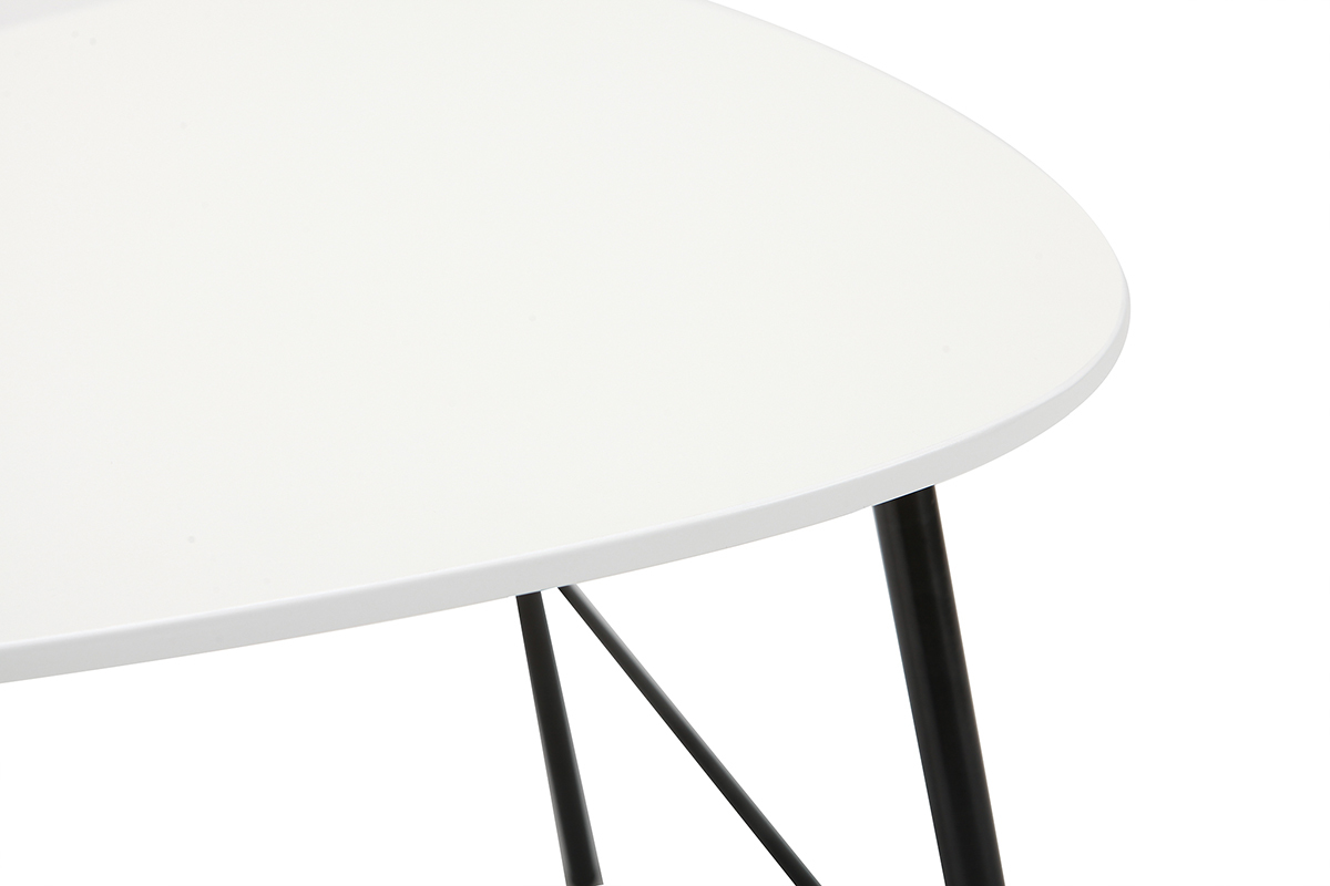 Table basse design mtal blanc L60 cm BLOOM