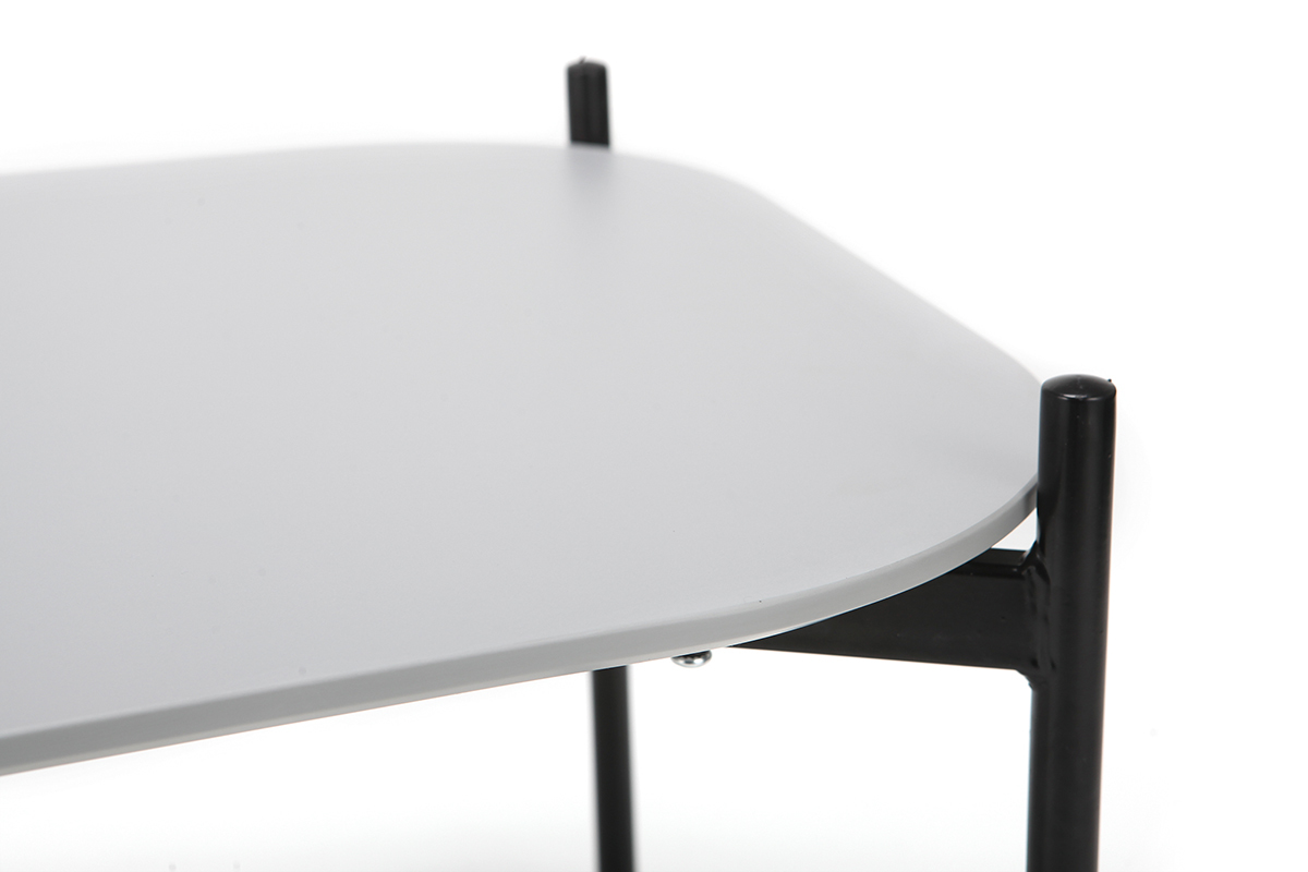 Table basse design m�tal gris 50x75 cm SEGA
