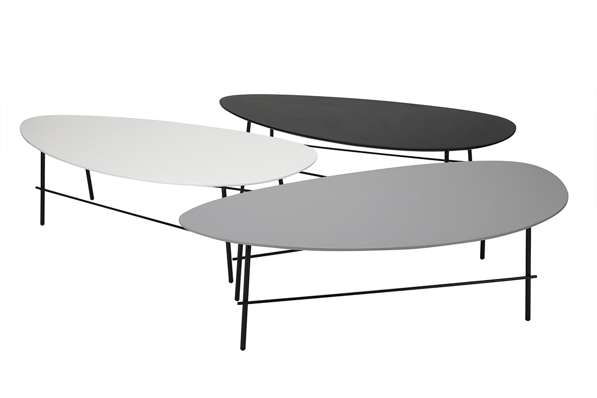 Table basse design m�tal gris L131 BLOOM