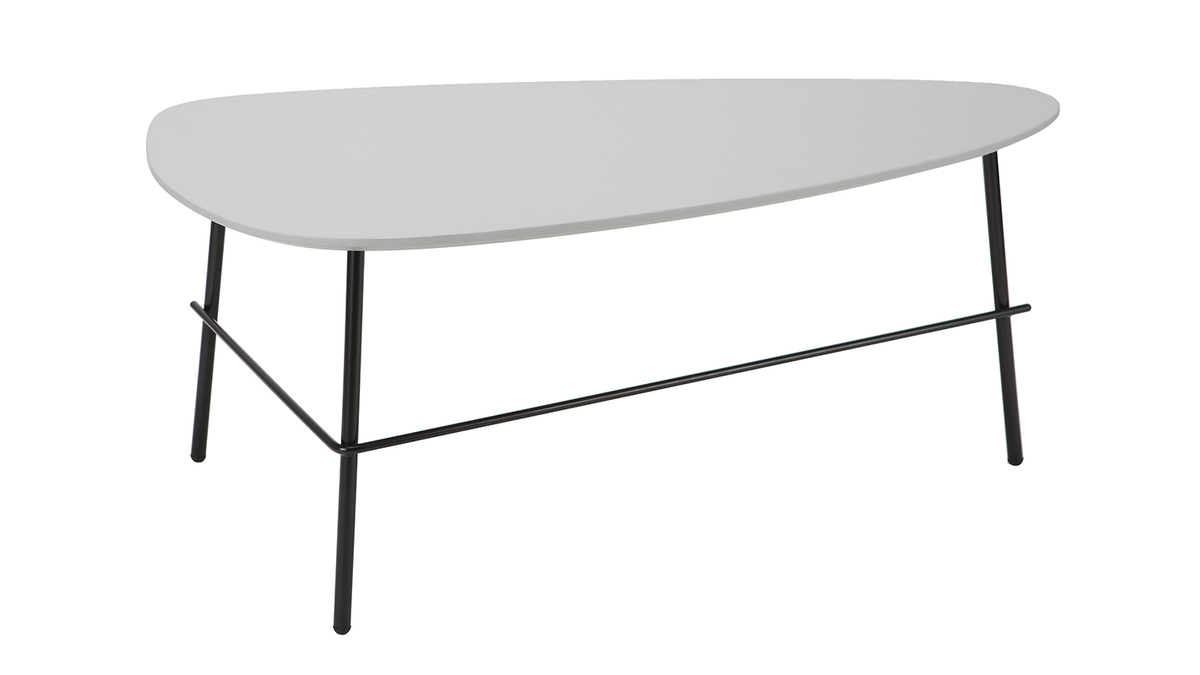 Table basse design mtal gris L93 cm BLOOM