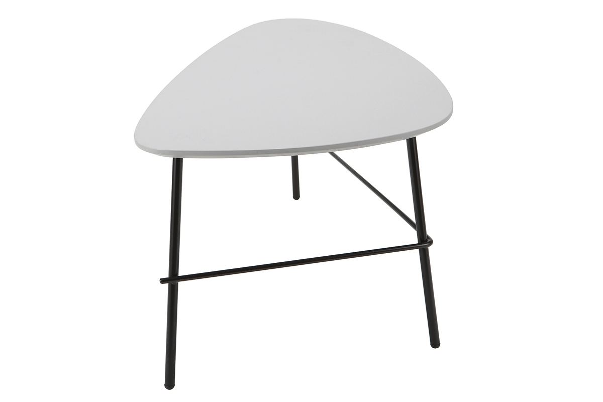 Table basse design m�tal gris L93 cm BLOOM