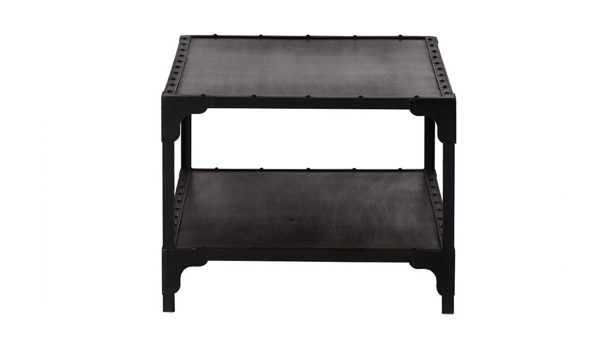 Table basse design mtal noir L120 cm FACTORY