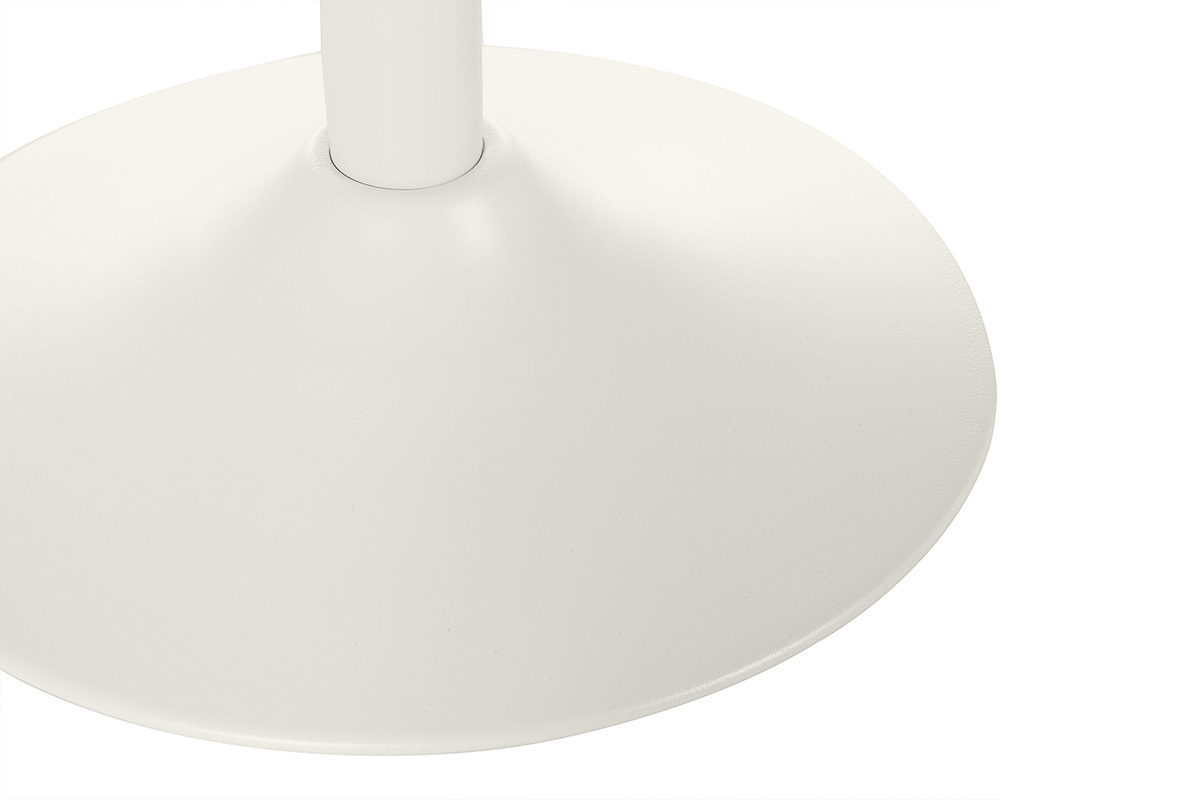 Vue rapproch�e du pied central en m�tal blanc de la table basse MALOU.