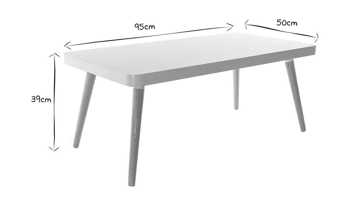 Table basse design scandinave rectangulaire TOTEM