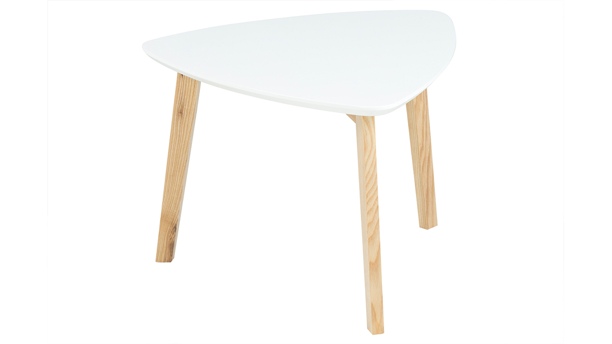 Table basse design triangle blanc SARA