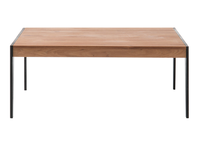 Table basse en ch&ecirc;ne massif et m&eacute;tal noir L102 cm LIPA