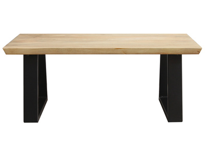 Table basse en manguier massif et m&eacute;tal noir VIJAY