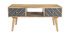 Table basse en manguier massif et tiroirs anthracite et doré L100 cm WALTER