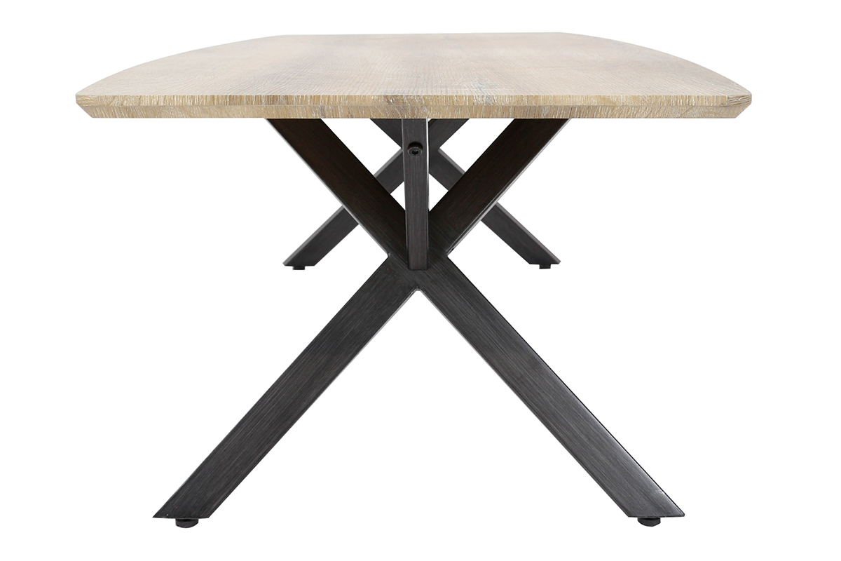 Table basse industrielle effet ch�ne et m�tal L120 cm HYGGE