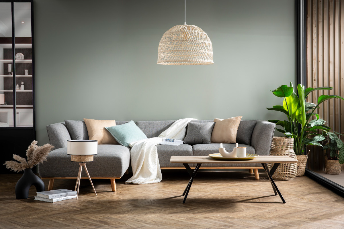 Table basse industrielle effet ch�ne et m�tal L120 cm HYGGE