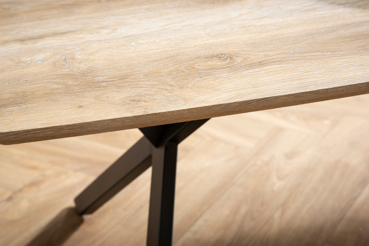 Table basse industrielle effet ch�ne et m�tal L120 cm HYGGE