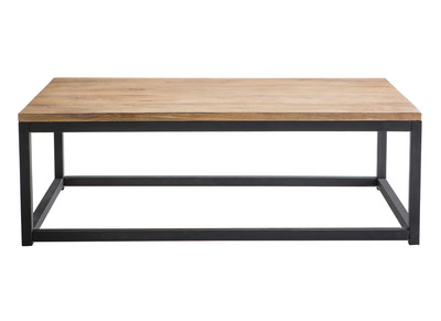Table basse industrielle en manguier massif et m&eacute;tal FACTORY