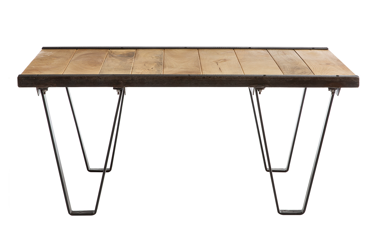 Table basse industrielle manguier massif INDUSTRIA