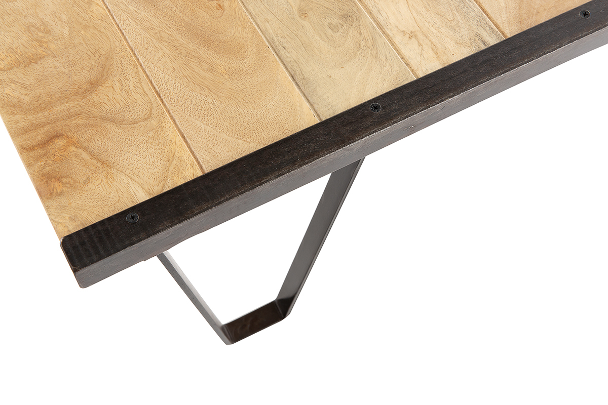 Table basse industrielle manguier massif INDUSTRIA
