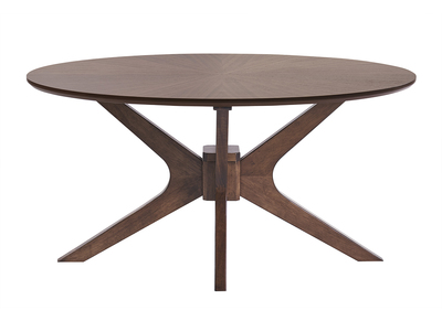 Table basse ovale bois foncé noyer L90 cm DIELLI