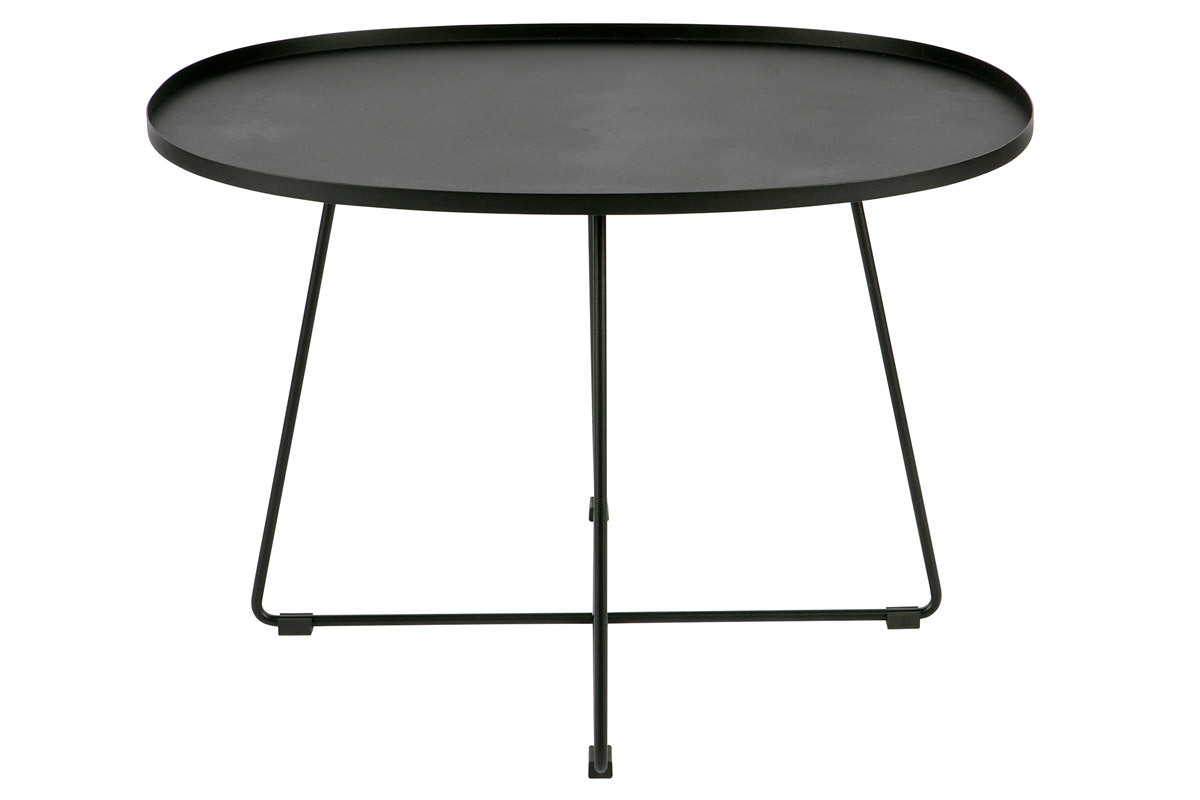 Table basse ovale m�tal noir JUBEZ