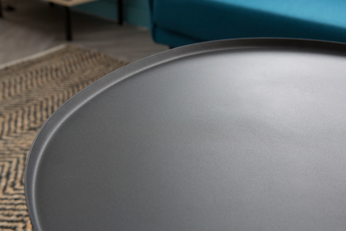 Table basse ovale m�tal noir JUBEZ