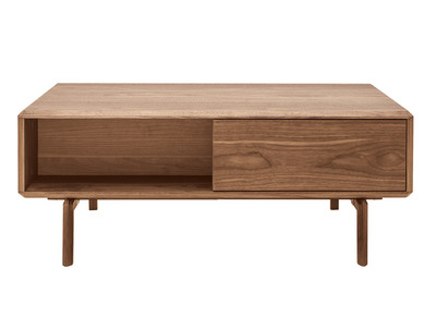 Table basse rectangulaire avec rangements bois foncé noyer L100 cm SUVA