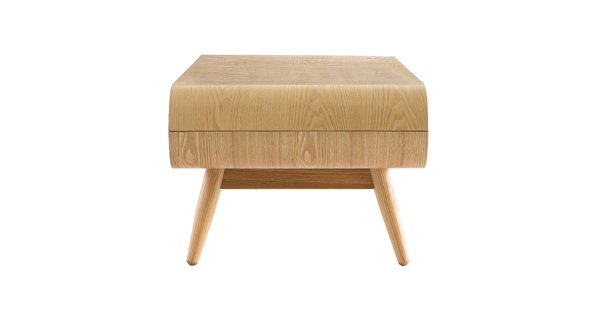 Table basse rectangulaire avec rangements scandinave bois clair L120 cm BALTIK