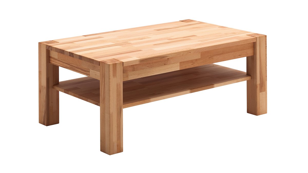 Table basse rectangulaire bois clair massif L105 cm CODY