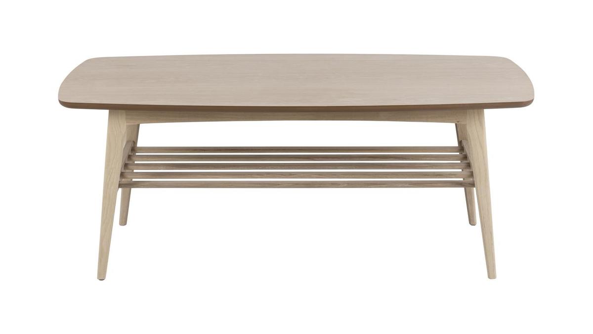 Table basse rectangulaire scandinave bois clair chêne L120 cm JULIANNE