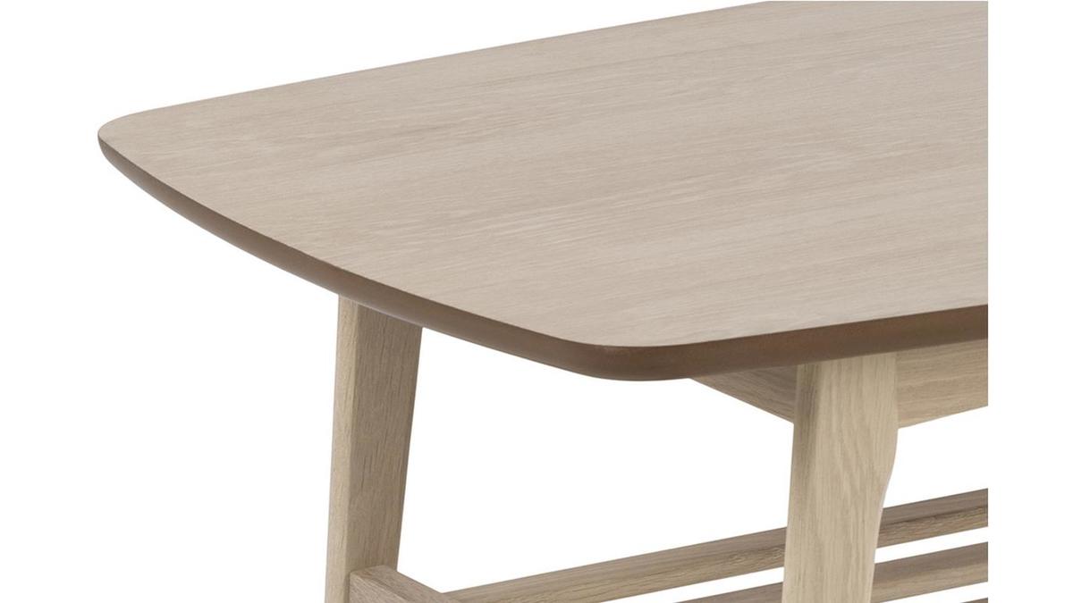 Table basse rectangulaire scandinave bois clair chêne L120 cm JULIANNE