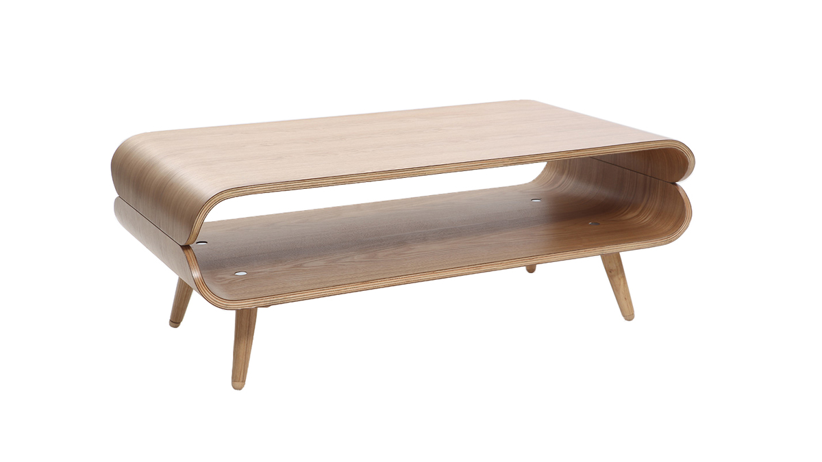 Table basse rectangulaire scandinave bois clair L118 cm TAKLA