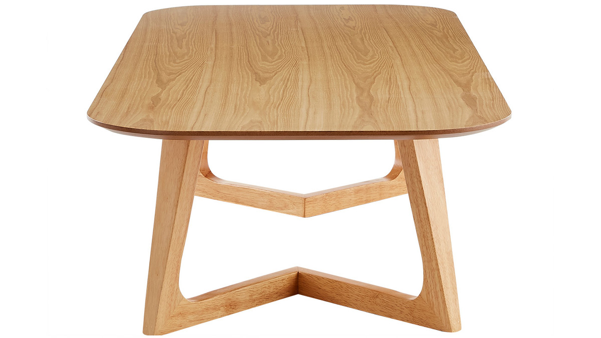 Table basse rectangulaire scandinave bois clair L150 cm JUKE