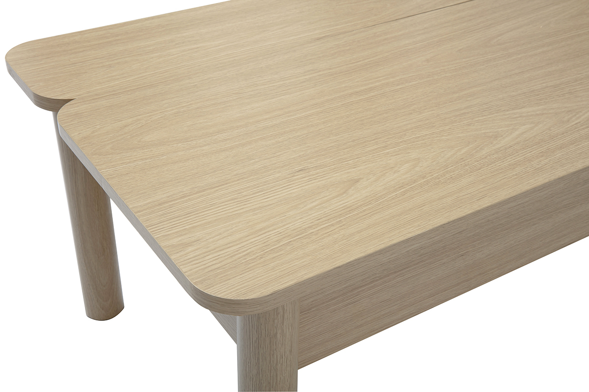 Table basse relevable en bois chne, design moderne, L100cm, modle BOLSO.