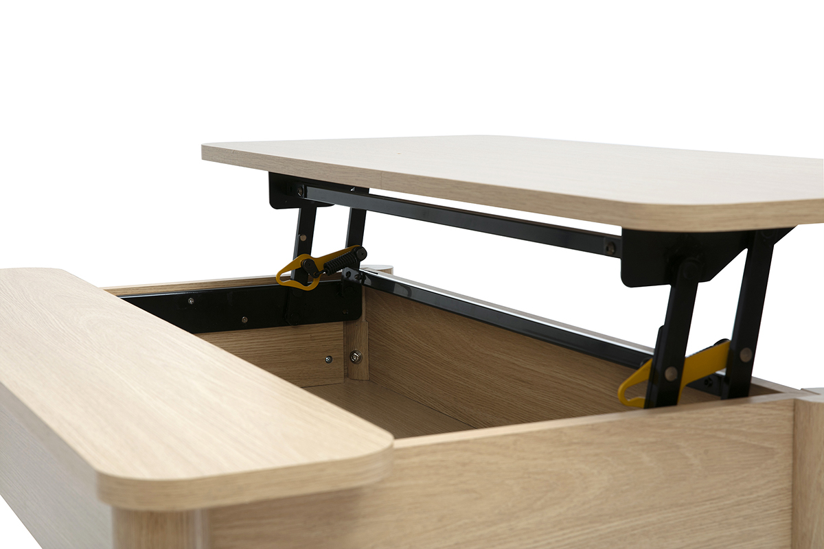 Table basse relevable finition bois chne L100 cm BOLSO