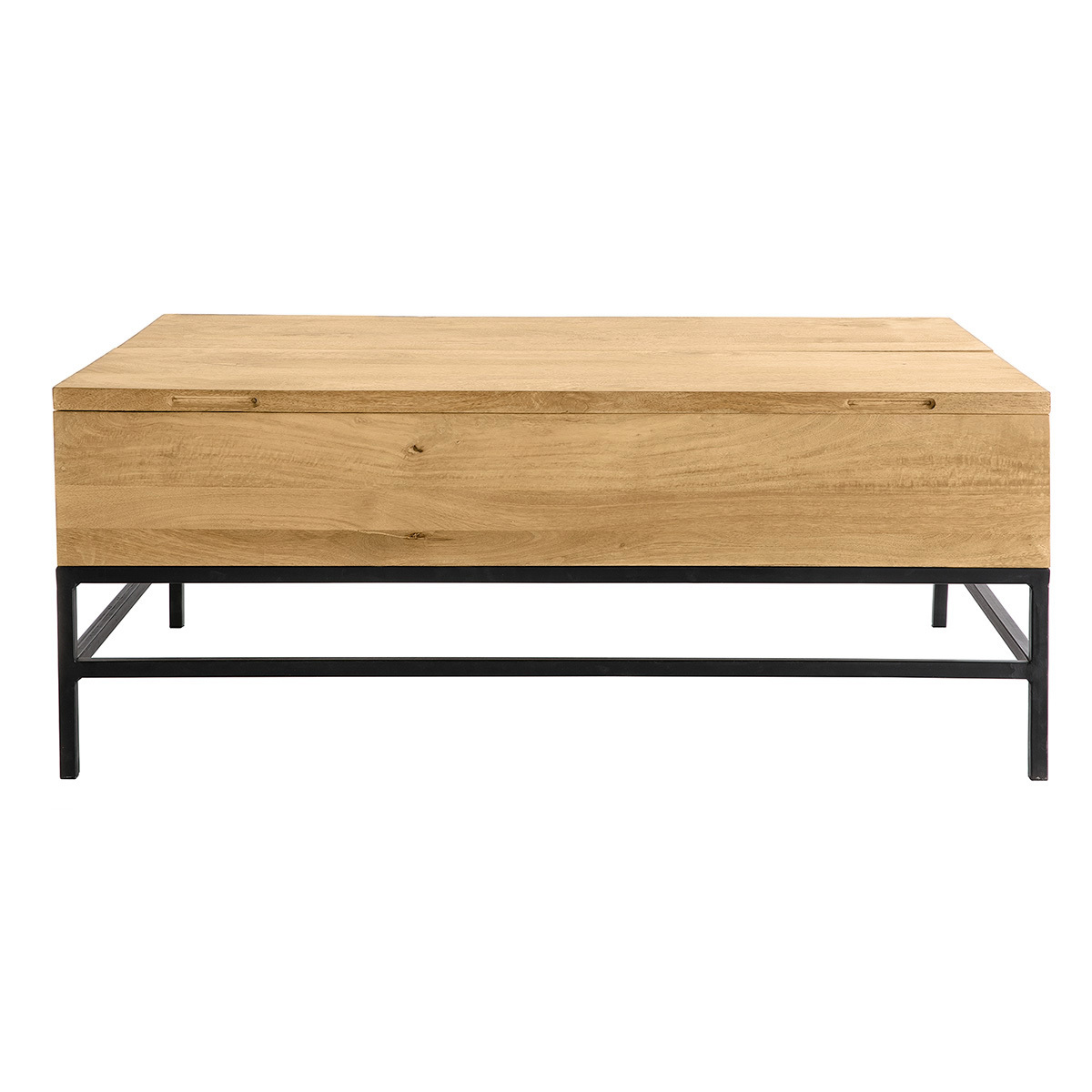 Table basse relevable industrielle bois manguier massif et métal noir L110 cm YPSTER Table basse relevable industrielle bois manguier massif et métal noir L110 cm YPSTER