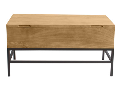 Table basse relevable industrielle bois manguier massif et métal noir L90 cm YPSTER