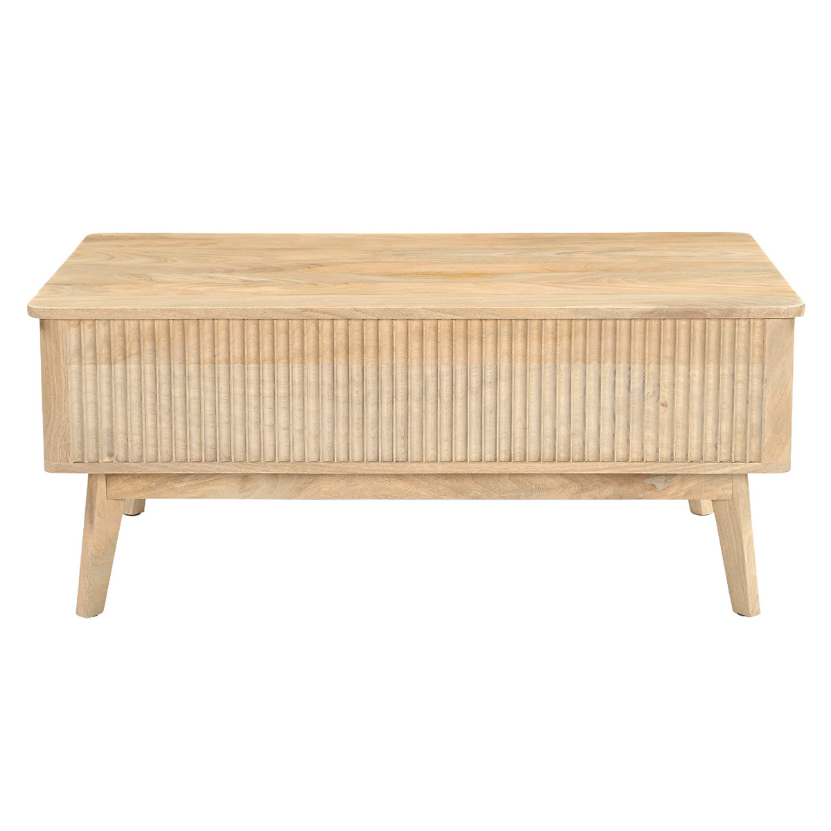 Table basse relevable rectangulaire bois clair manguier massif L100 cm ALDA Table basse relevable rectangulaire bois clair manguier massif L100 cm ALDA