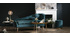 Table basse ronde avec plateau réversible bleu canard / noir SATEEN - Miliboo & Stéphane Plaza