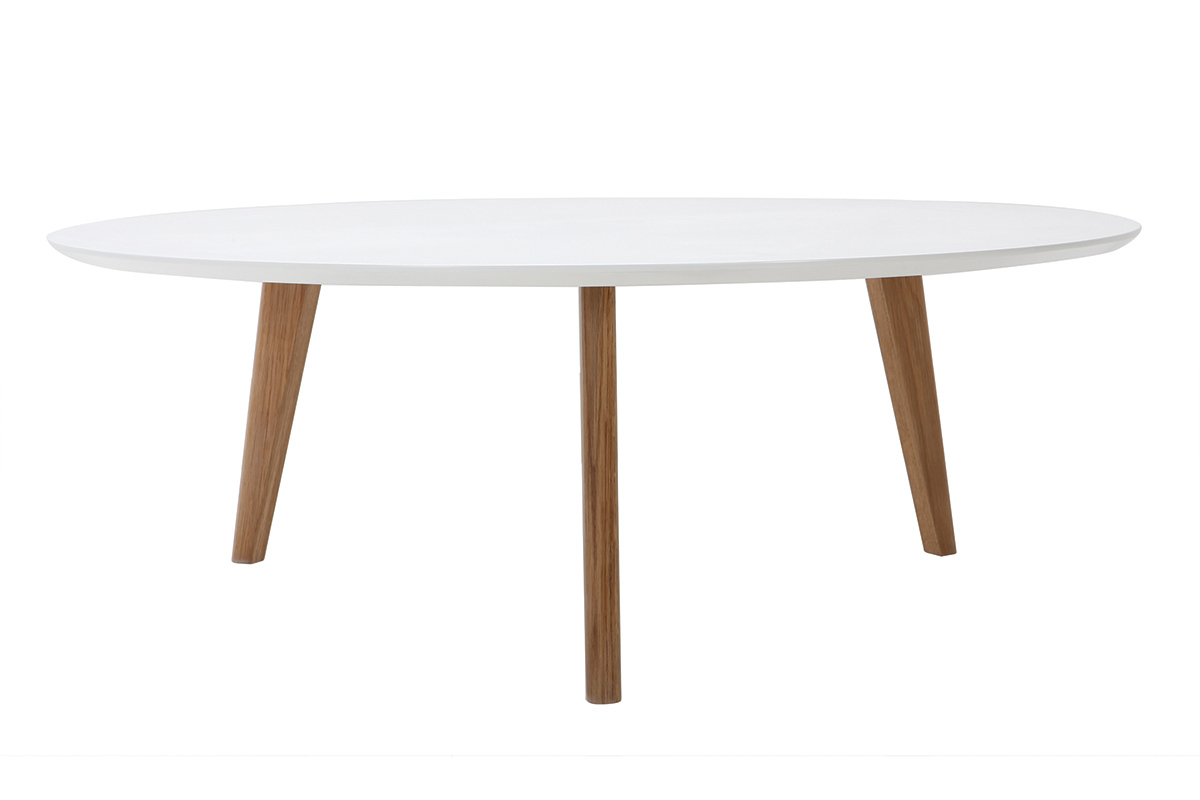 Table Basse Ronde Blanche L100 Cm Ekka Miliboo