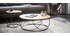 Table basse ronde bois et m&eacute;tal noir D80 x H30 cm LACE