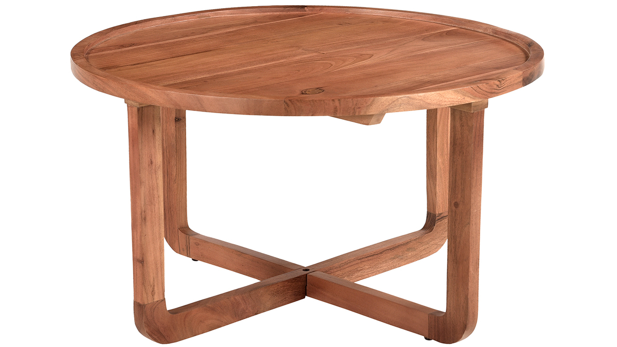 Table basse ronde bois massif D80 cm HITA - Miliboo