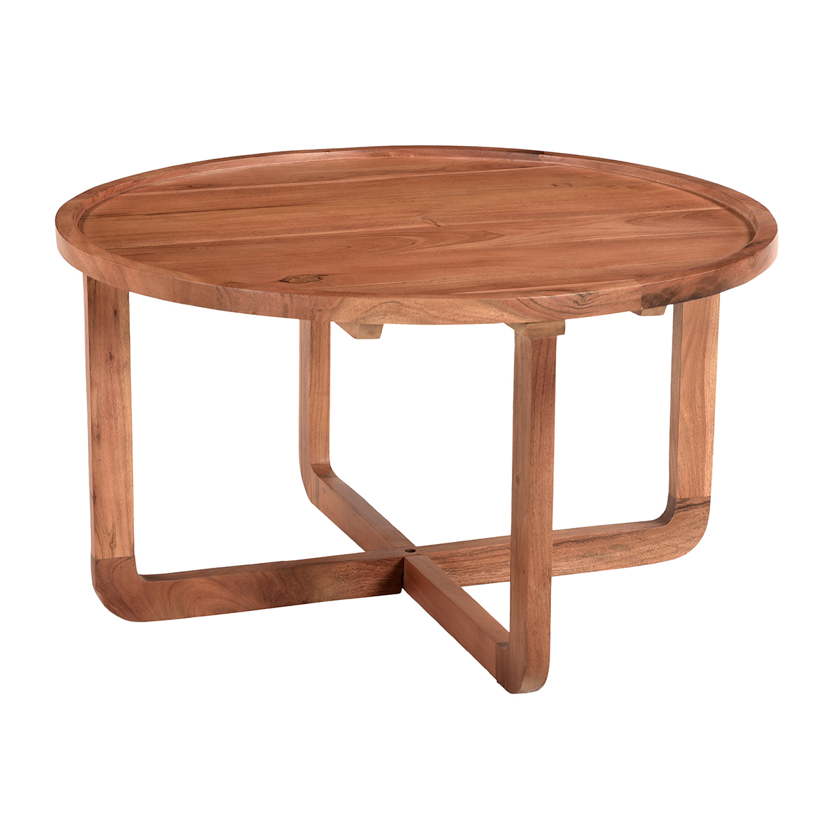 Table basse ronde bois massif D80 cm HITA vue1